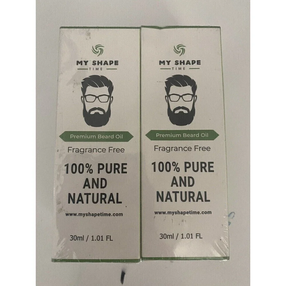 Beard Oil 100% Pure Natural Premium Beard Oil, Fragrance Free MY SHAPE -2pack